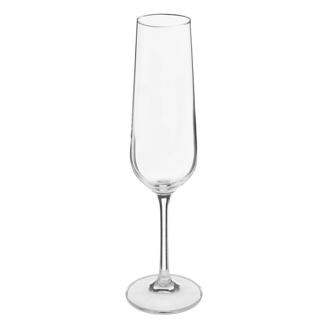 Lot de 6 flûtes à champagne en verre cristallin 20 cl LENA Couleur transparent <span itemprop=