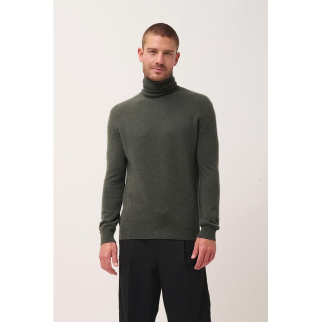 Pull Col Roulé Kaki Chiné Connor kaki chiné <span itemprop=