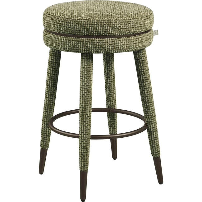 Tabouret de comptoir pivotant en tissu Couleur vert blockweave <span itemprop=
