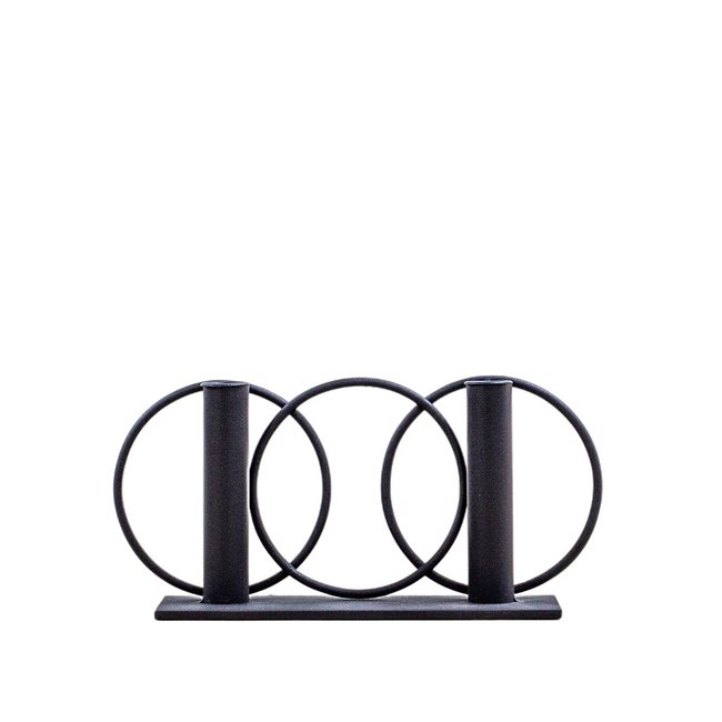 Art Deco Candlestick Holder, black, SO'HOME
