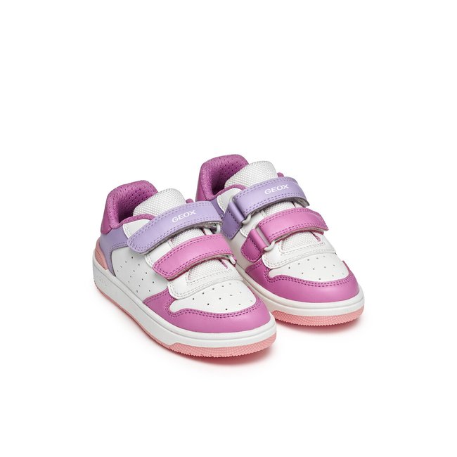 Atmungsaktive Sneaker mit Klettverschluss Washiba weiss/rosa <span itemprop=