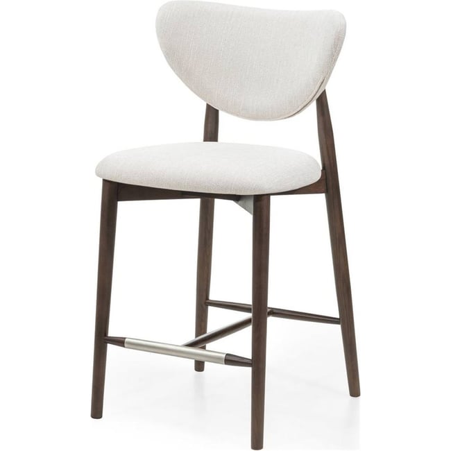 Tabouret de bar collection JULIETTE Couleur beige et noyer <span itemprop=