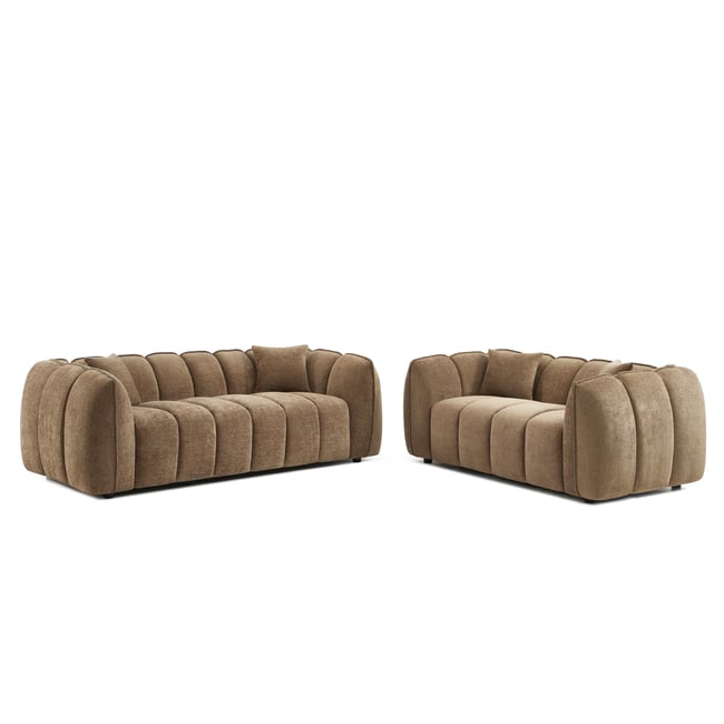 Ensemble canapés droits 3+2 en tissu  MATILDA - SORELH