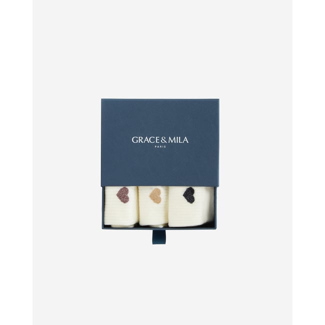 Chaussettes cœurs en fil textile multico Asteria multico <span itemprop=