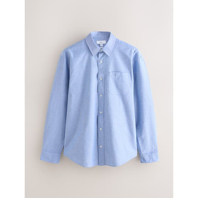 Chemise oxford à manches longues bleu clair <span itemprop=