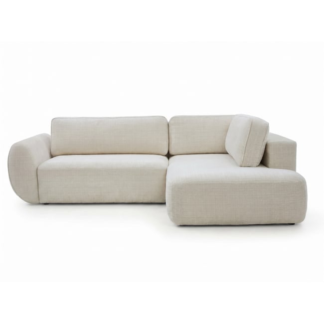Canapé d'angle convertible 4 places en tissu texturé, DENISE - BOBOCHIC