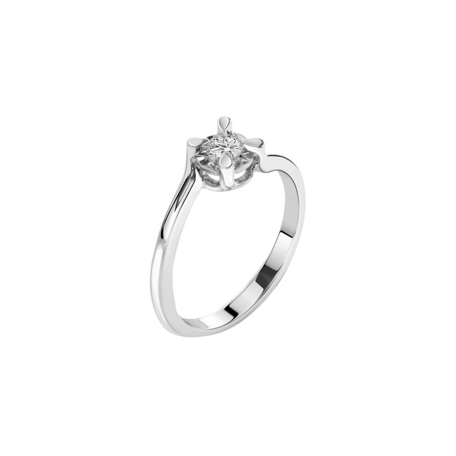 Bague en or blanc 750 ETOILE argent <span itemprop=