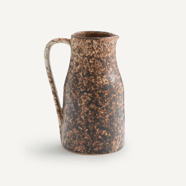 Carafe en grès émaillé, Rusty Couleur marron/blanc <span itemprop=