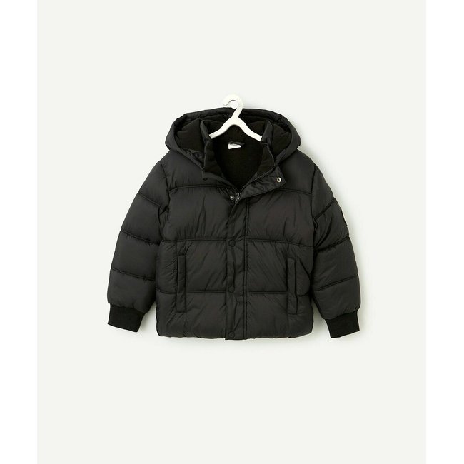 Parka con capucha negro <span itemprop=