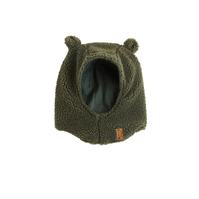 Cagoule bébé en sherpa Ginkgo vert <span itemprop=