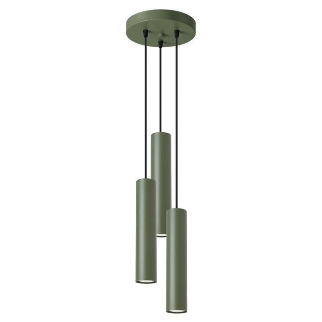 Suspension Acier Vert Olive GU10 3 Lagos Couleur vert <span itemprop=