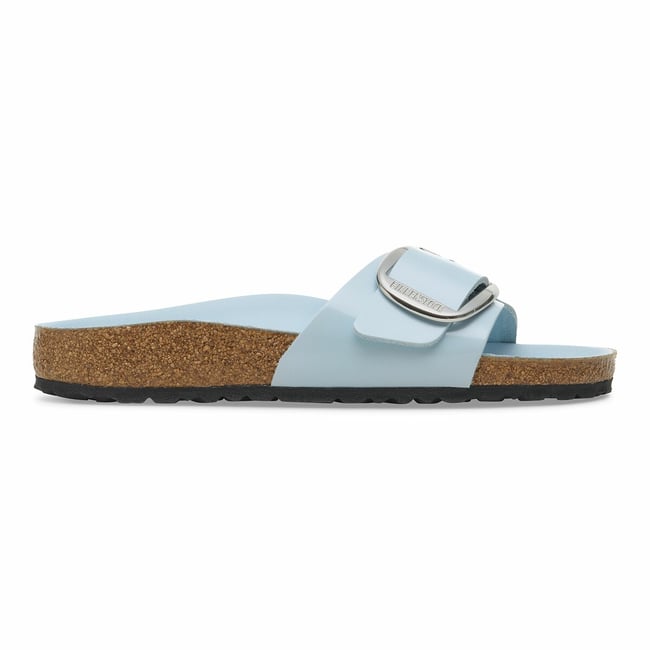 Mules Madrid Big Buckle High Shine bleu ciel <span itemprop=