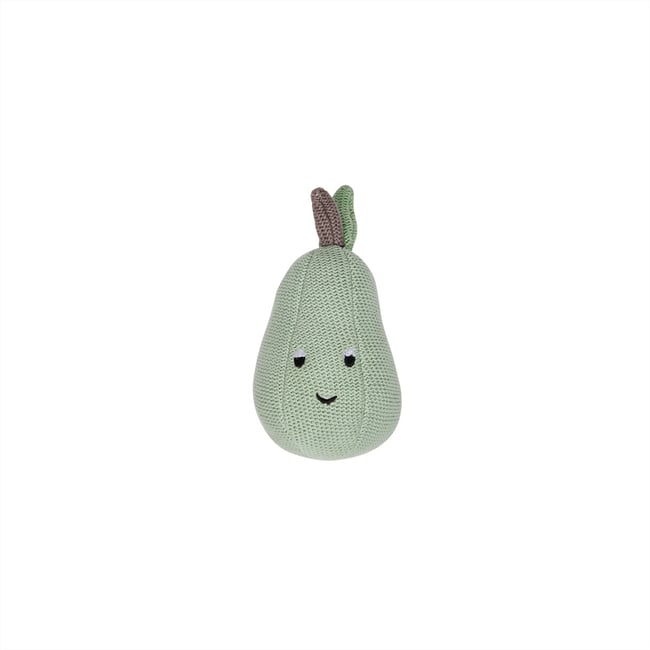 Hochet en coton MINI vert <span itemprop=