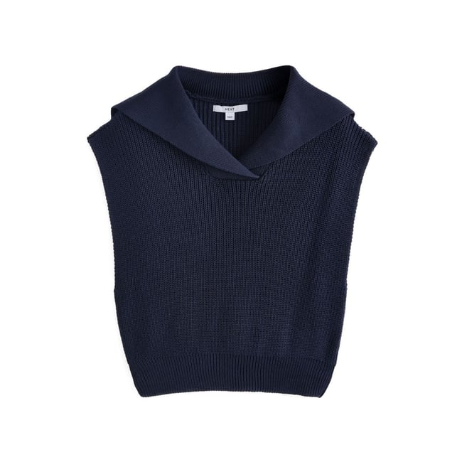 Débardeur en maille bleu marine <span itemprop=