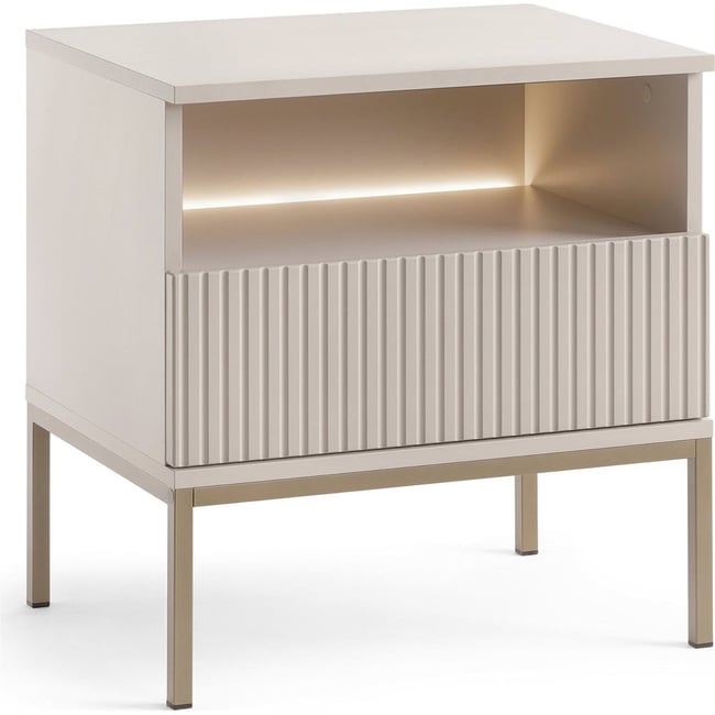 Table de chevet avec tiroir et éclairage LED - RECOLLECTION
