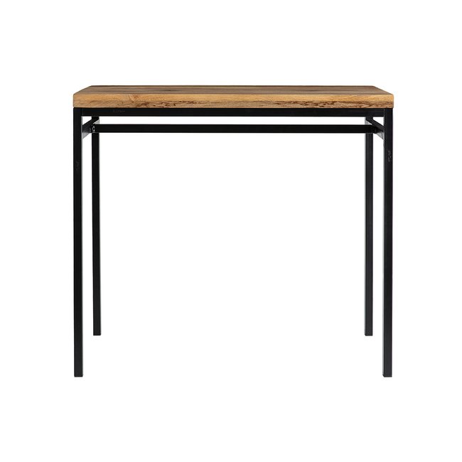 Table haute industrielle en bois manguier massif et métal noir L115 cm YPSTER Couleur bois clair / noir <span itemprop=