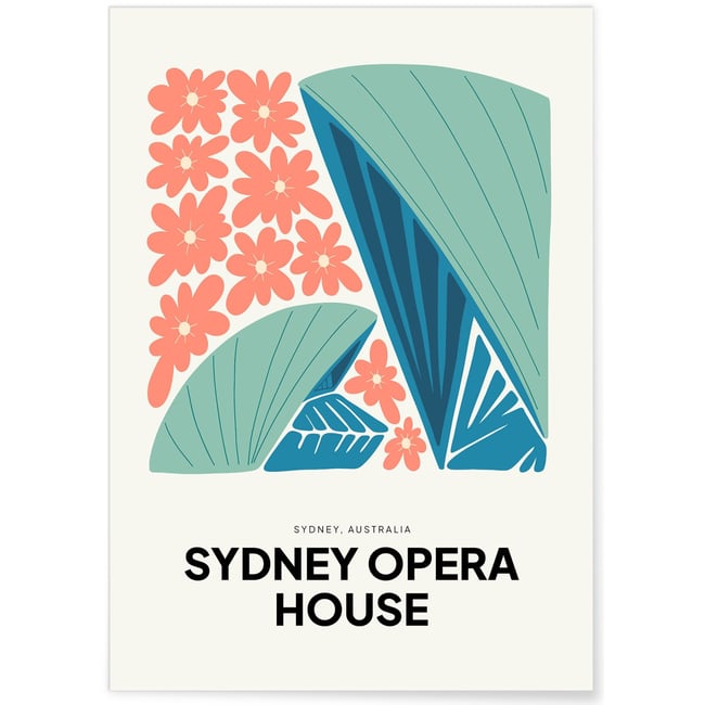 Affiche Sydney Opéra Couleur blanc <span itemprop=