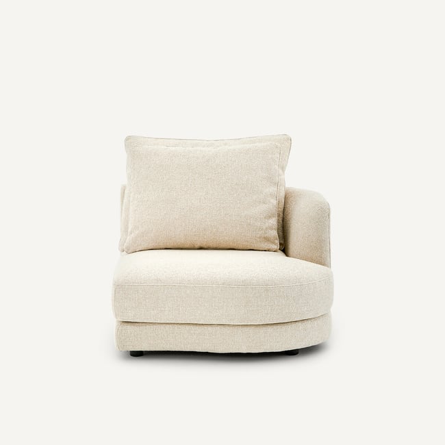 Demi-canapé droit, arrondi, modulable en bouclette, TIBERIO - AM.PM