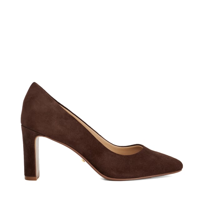 Escarpins à talons carrés hauts coupe large - Wide Fit ARRIVING brown-suede <span itemprop=