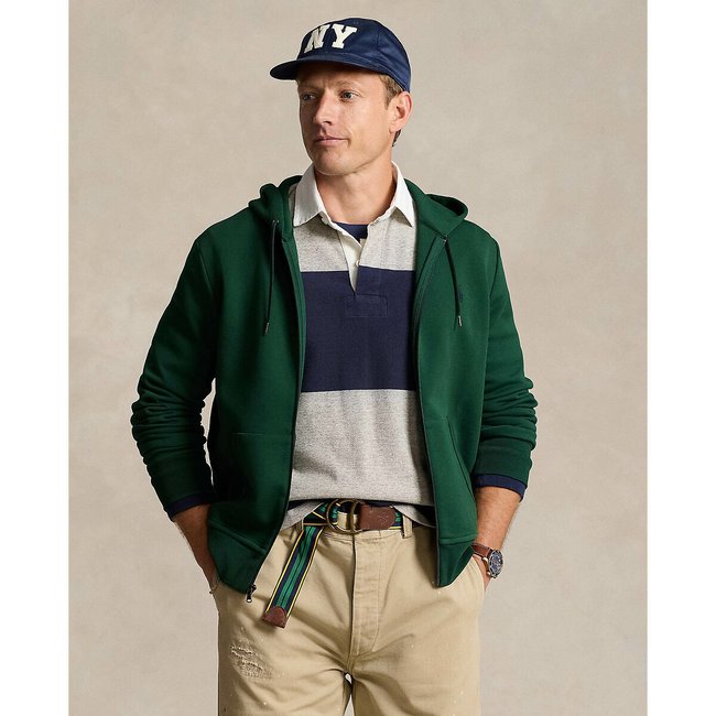 Green polo zip up hoodie sale