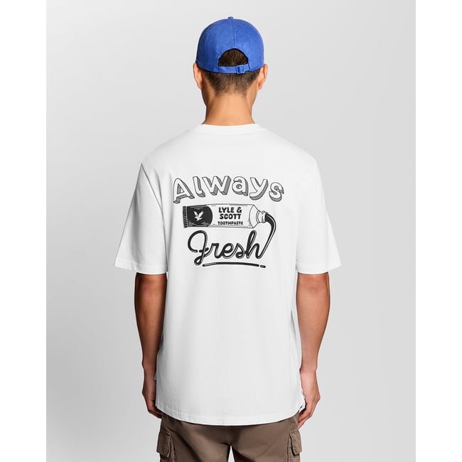 T-shirt imprimé dos graphique blanc/ jais noir <span itemprop=