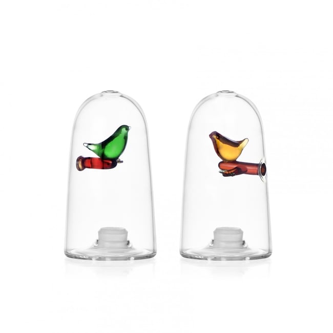 Salière et Poivrière Bird transparent <span itemprop=