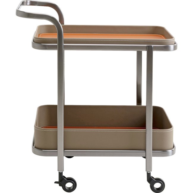 Desserte en simili et acier, TANGO Couleur marron <span itemprop=