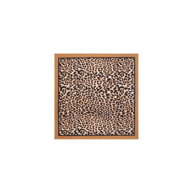 Foulard en soie satiné BEASTY camel <span itemprop=