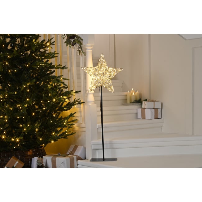 100cm Light Up Star on Stand, warm white, SO'HOME