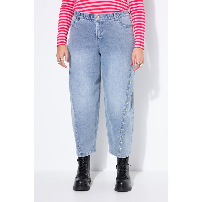 Jean Barrel avec rivets fantaisie bleu clair <span itemprop=