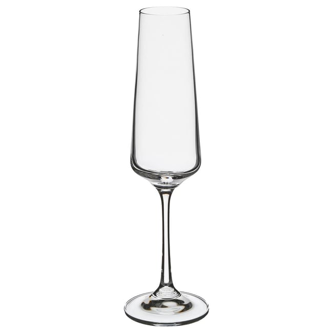 Lot de 6 flûtes à champagne en verre cristallin 16 cl SELENGA Couleur transparent <span itemprop=