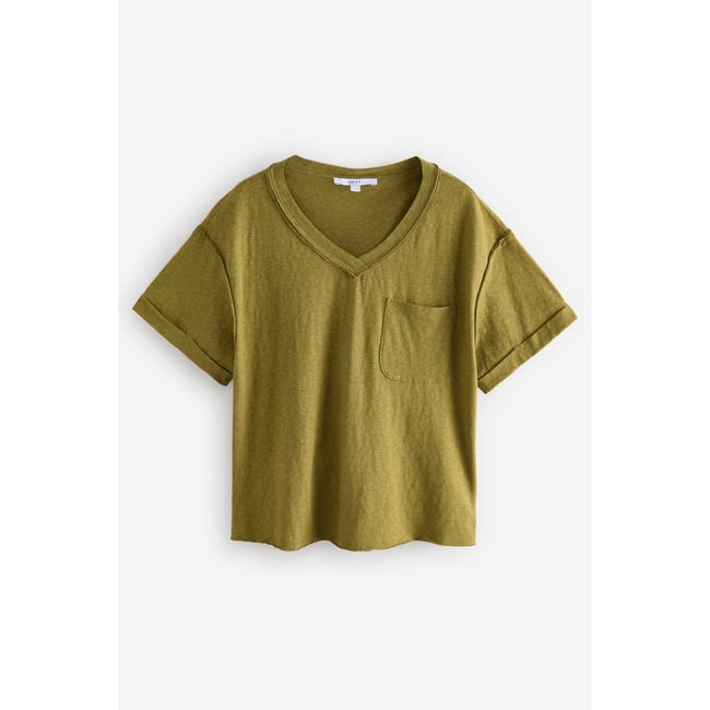 T-shirt oversize à col v et manches courtes - NEXT
