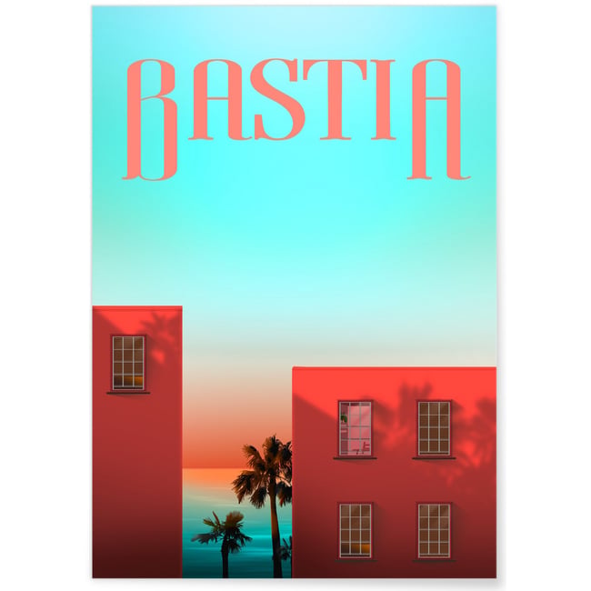 Affiche ville Bastia Couleur blanc <span itemprop=