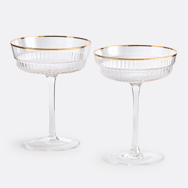 Set of 2 Togari Champagne Coupes clear/gold LA REDOUTE INTERIEURS