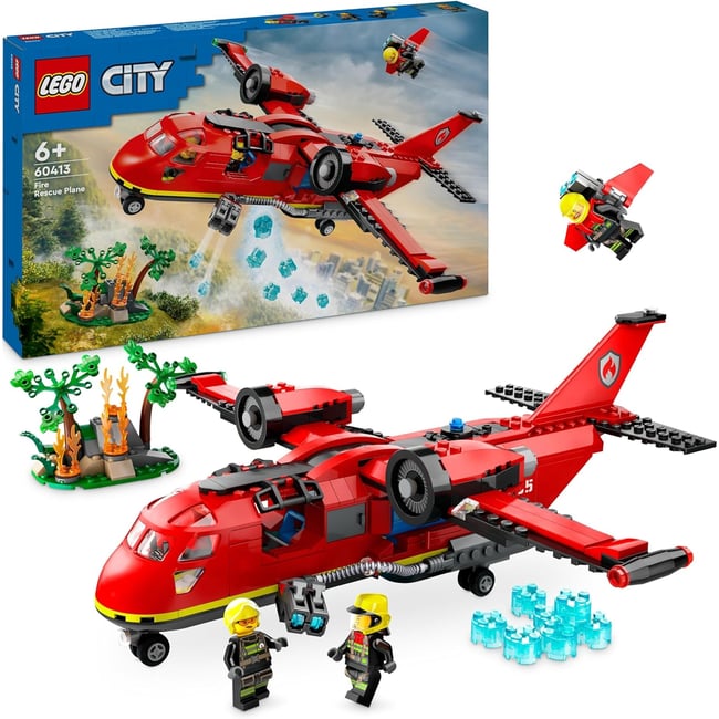 LEGO City - Avion de Sauvetage des Pompiers 60413 pour Enfants multicolore <span itemprop=