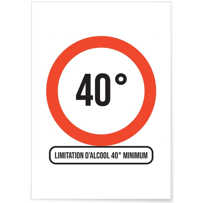 Affiche Limitation 40 degrés Couleur blanc <span itemprop=