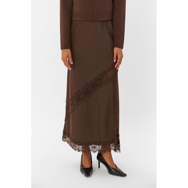 Jupe - tissage léger marron coffee bean <span itemprop=