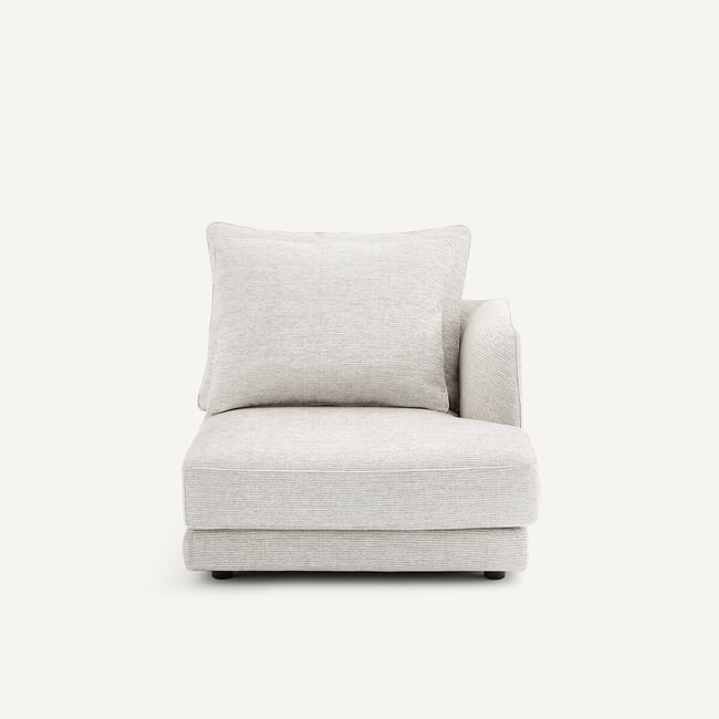 Demi-canapé droit, modulable en coton recyclé, TIBERIO Couleur gris moyen <span itemprop=