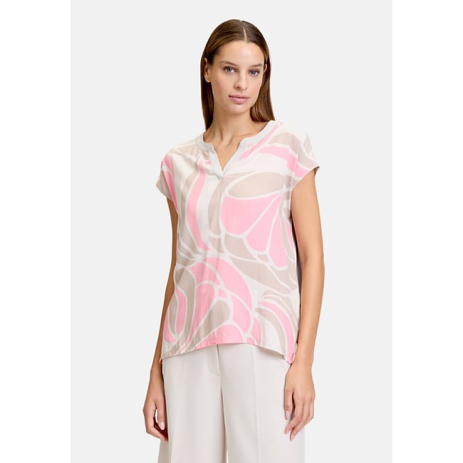 Haut casual à rayures horizontales nature/rosé <span itemprop=