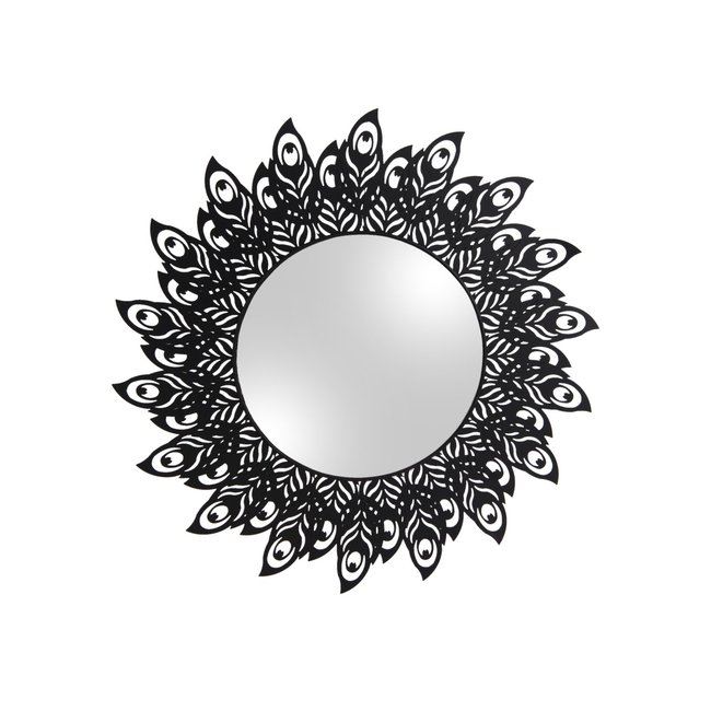 Miroir En Métal Filaire Plume Couleur noir <span itemprop=