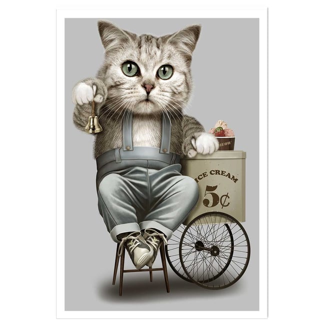 Affiche enfant vendeur de crême glacé - HEXOA