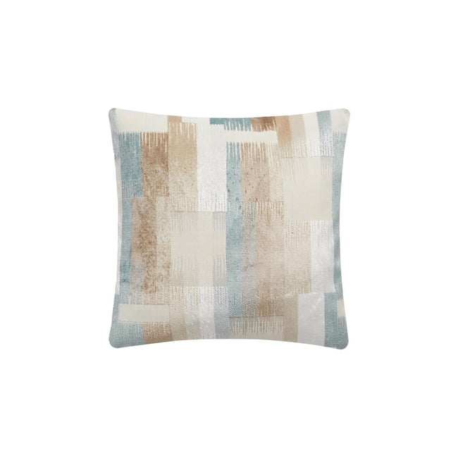 Coussin rétro gravé en velours coupé naturel <span itemprop=
