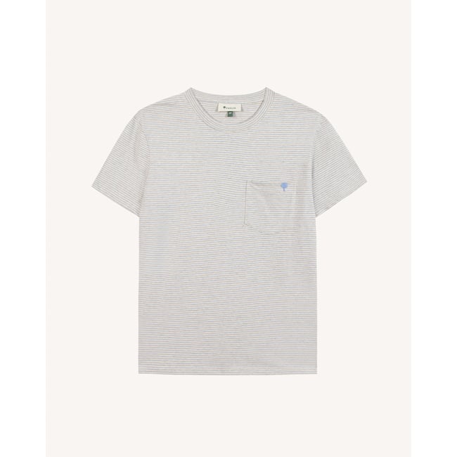 T-shirt OLONNE écru et bleu clair <span itemprop=