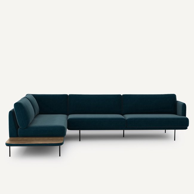 Velvet corner sofa, Antoine design E. by E. Gallina - AM.PM