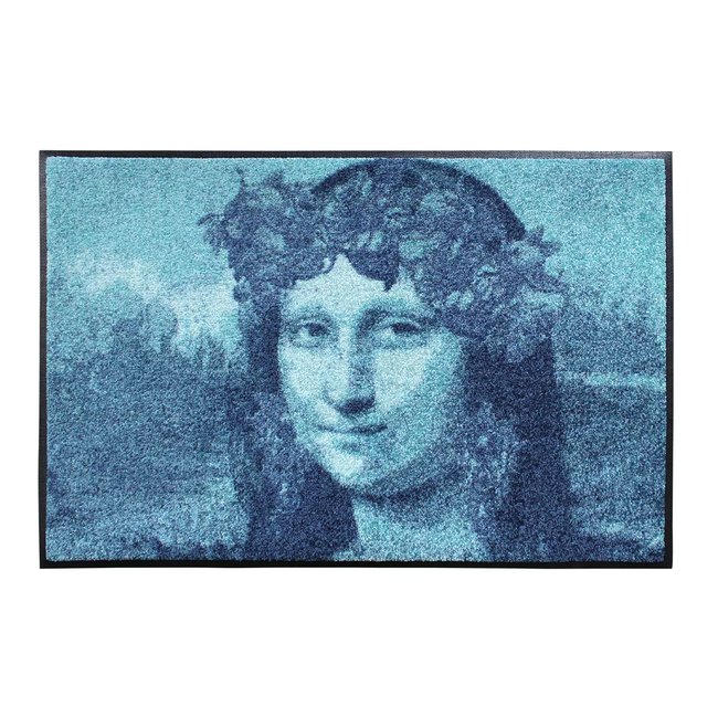 Tapis decor caoutchouc & nylon MONA LISA Couleur bleu <span itemprop=