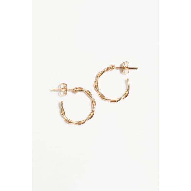 Mini créoles Torsade or <span itemprop=