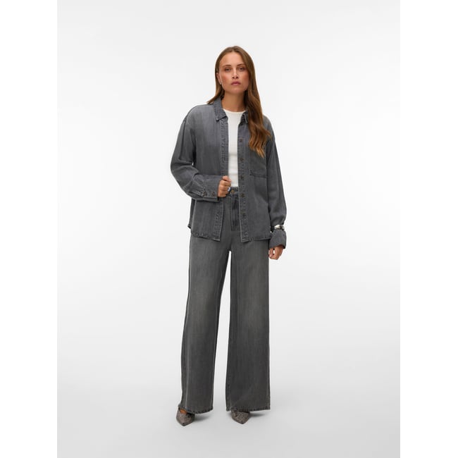 Chemise En Denim medium grey denim <span itemprop=