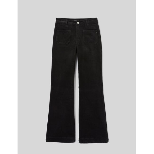Pantalon flare velours noir <span itemprop=