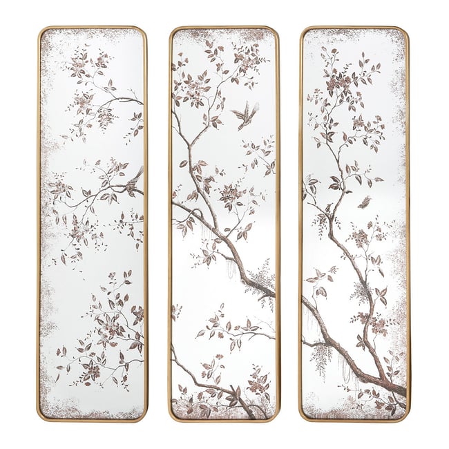 Miroir triptyque Un printemps à Kyoto Couleur v019843 <span itemprop=