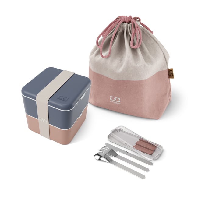 Set repas lunch box 2 étages 1,7L avec accessoires - MONBENTO